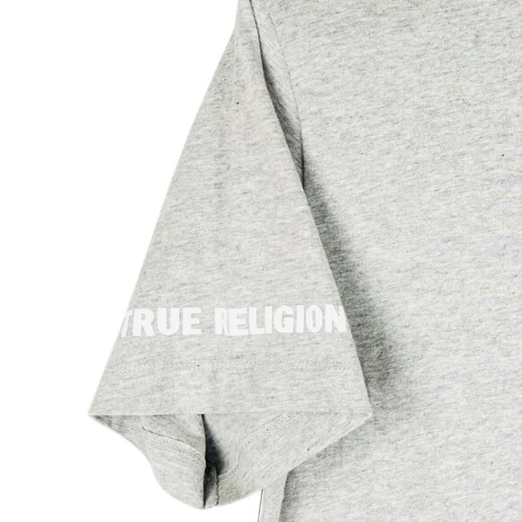 True Religion Mens Heather Grey Strike Crew Neck Short Sleeve T-shirt Medium NWT - Picture 4 of 9